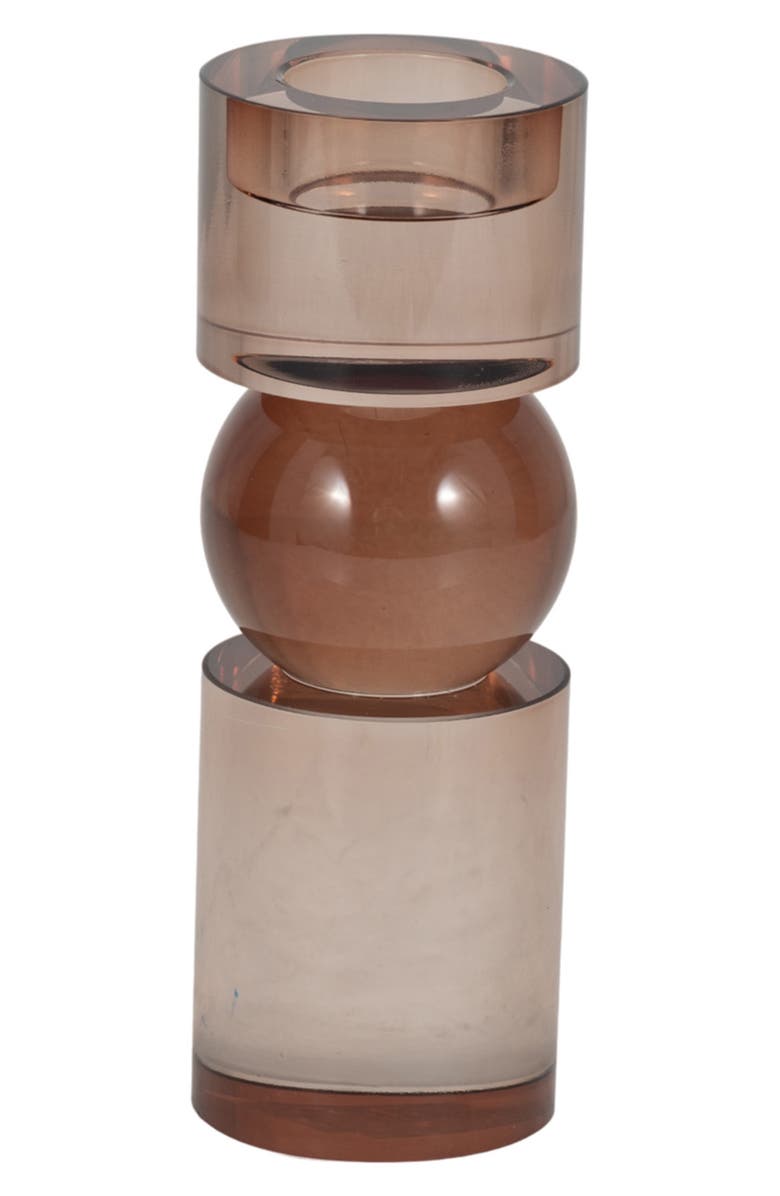 R16 HOME Marla Glass Candlestick Holder, Main, color, Bronze
