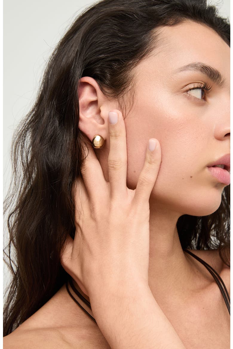 Gold-Tone Sphere Earrings, Alternate, color, Gold