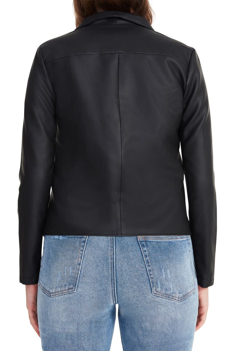 Gabrielle Faux Leather Jacket, Alternate, color, BLACK