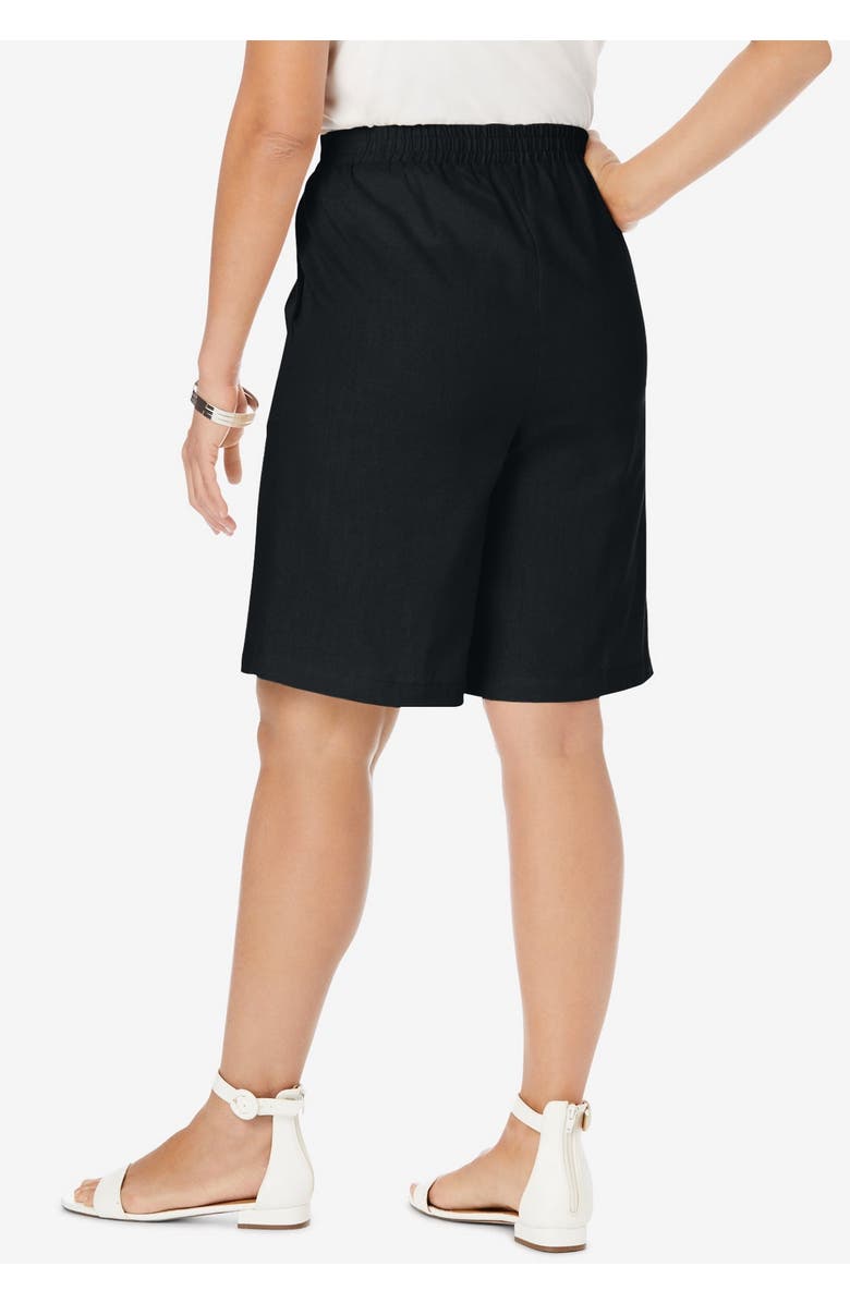 Jessica London Linen Short, Alternate, color, Black