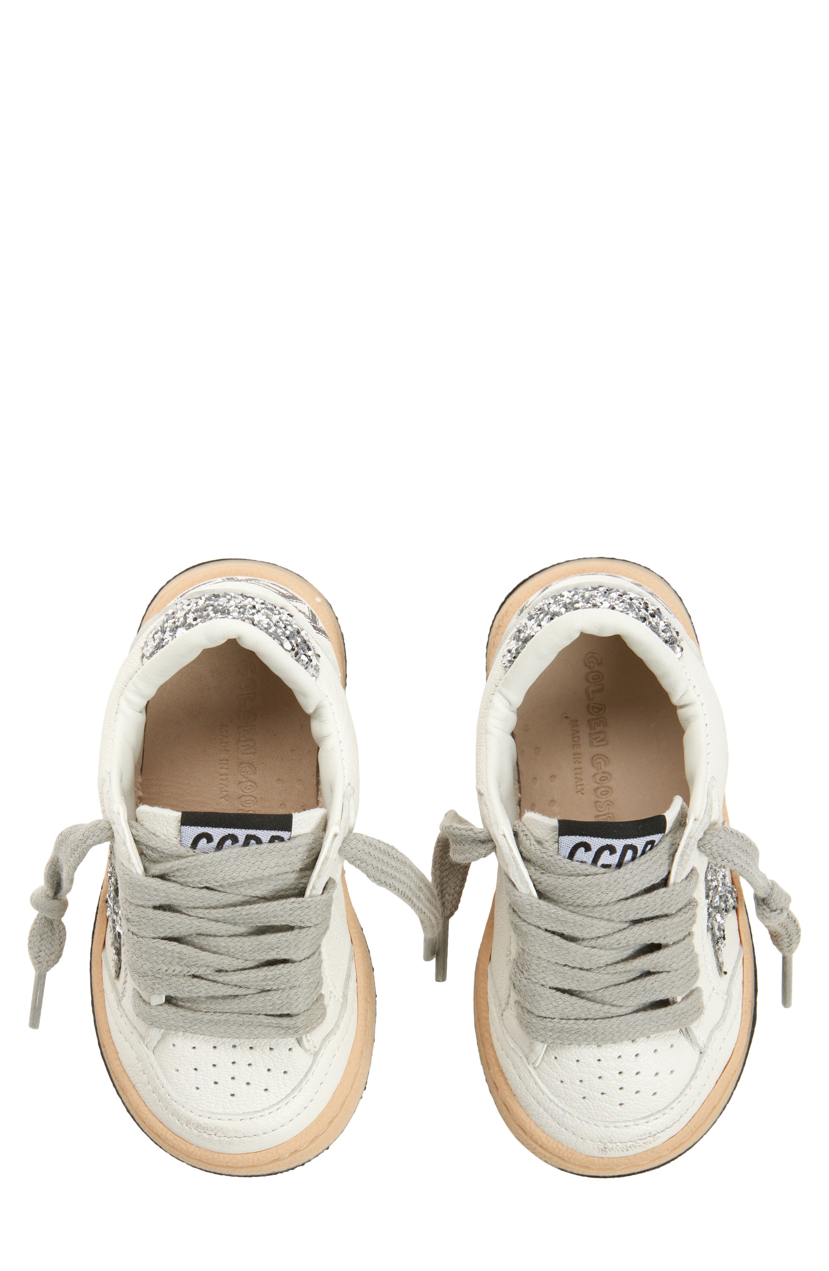 Golden Goose Kids' Ball Star Sneaker, Alternate, color, White/ Silver