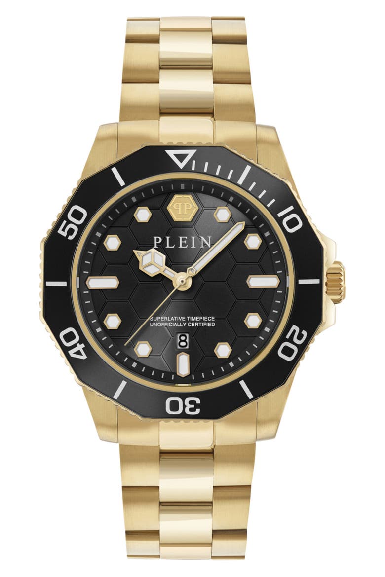 Aquastorm Bracelet Watch, 44mm, Main, color, IP YELLOW GOLD