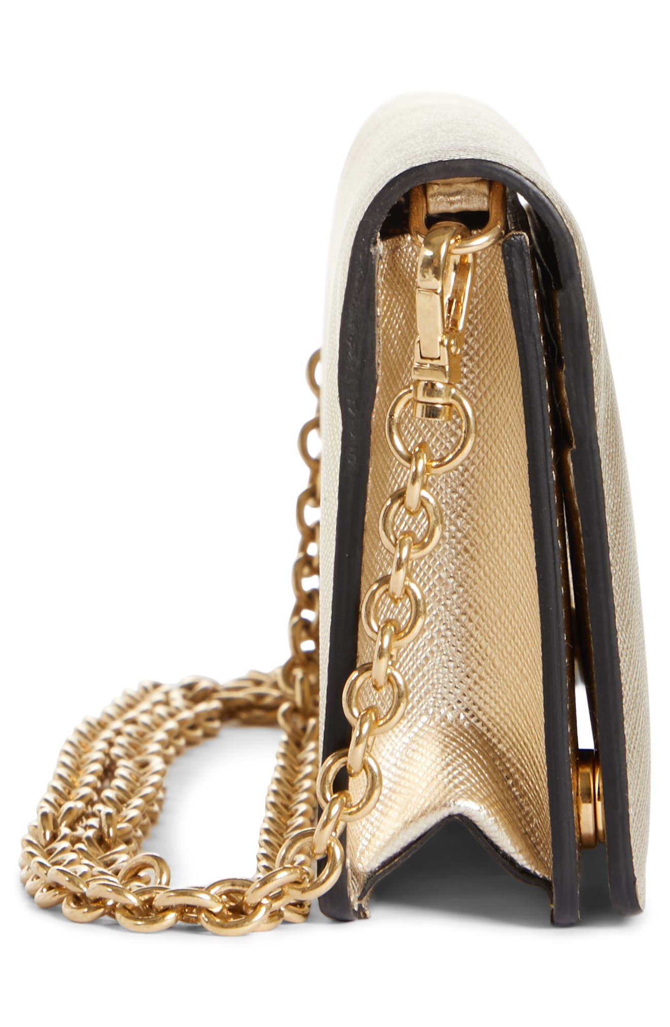 Mini Monochrome Leather Wallet on a Chain, Alternate, color, PIRITE