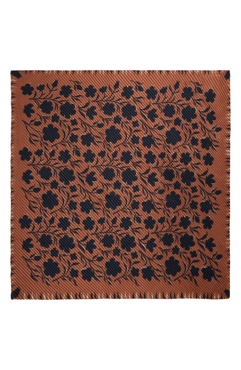 Treasure & Bond Pleated Satin Scarf, Alternate, color, Rust Antique Floral