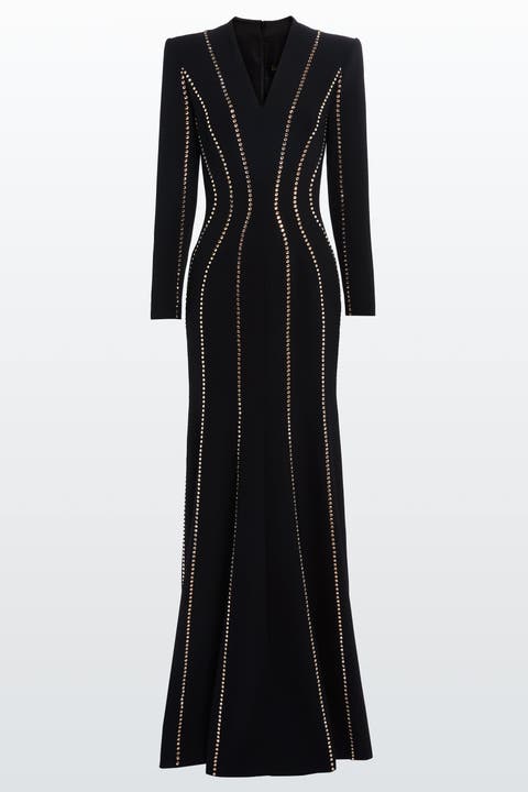 Victoire Rhinestone-Embellished Maxi Gown