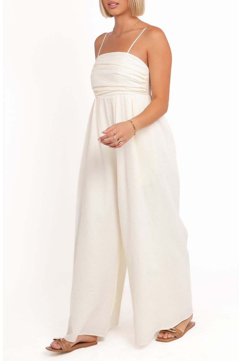 Priscilla Flowy Wide Leg Jumpsuit, Alternate, color, BUTTER