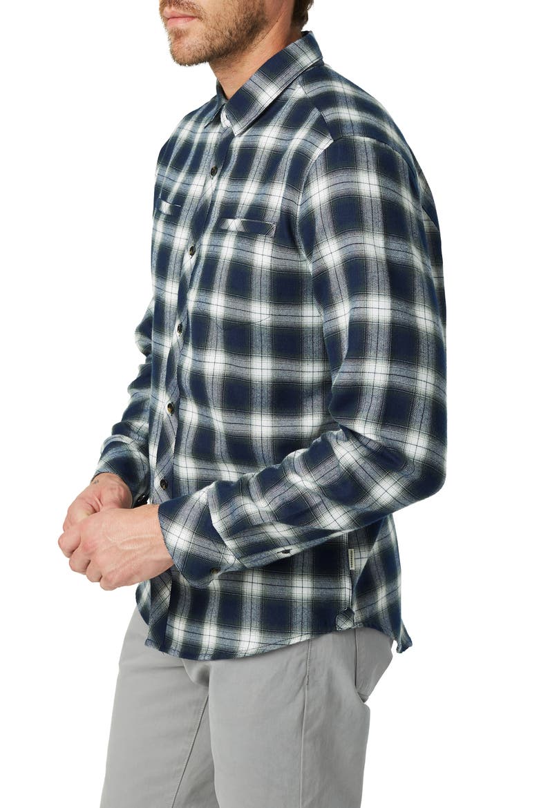Jasper Trim Fit Flannel Shirt, Alternate, color, NAVY GREEN