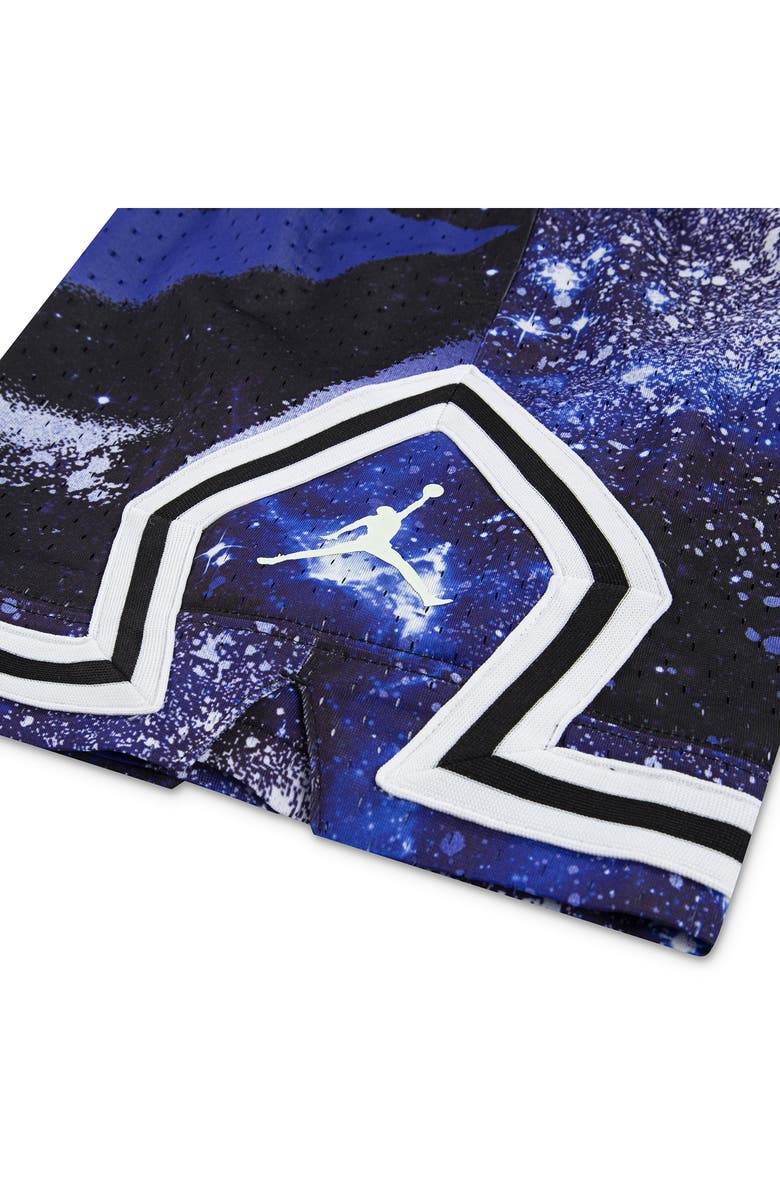 Jordan Kids' Print Dri-FIT Mesh Basketball Shorts, Alternate, color, Black/ Hyper Royal