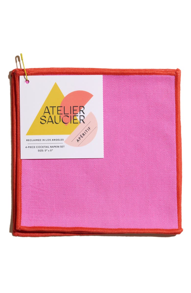 ATELIER SAUCIER Lollipop Set of 4 Cocktail Napkins, Main, color, 