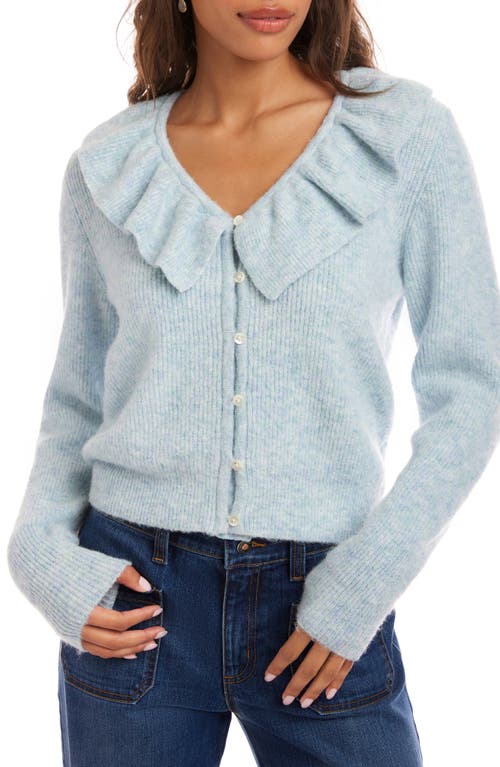 Karen Kane Ruffle V-neck Cardigan In Blue