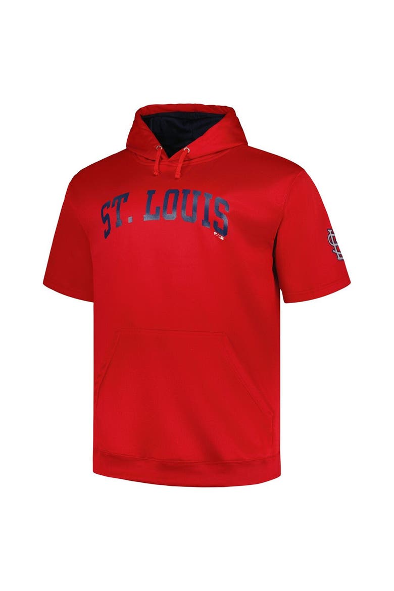 Men's Profile Red St. Louis Cardinals Big & Tall Contrast Short Sleeve Pullover Hoodie, Alternate, color, Red
