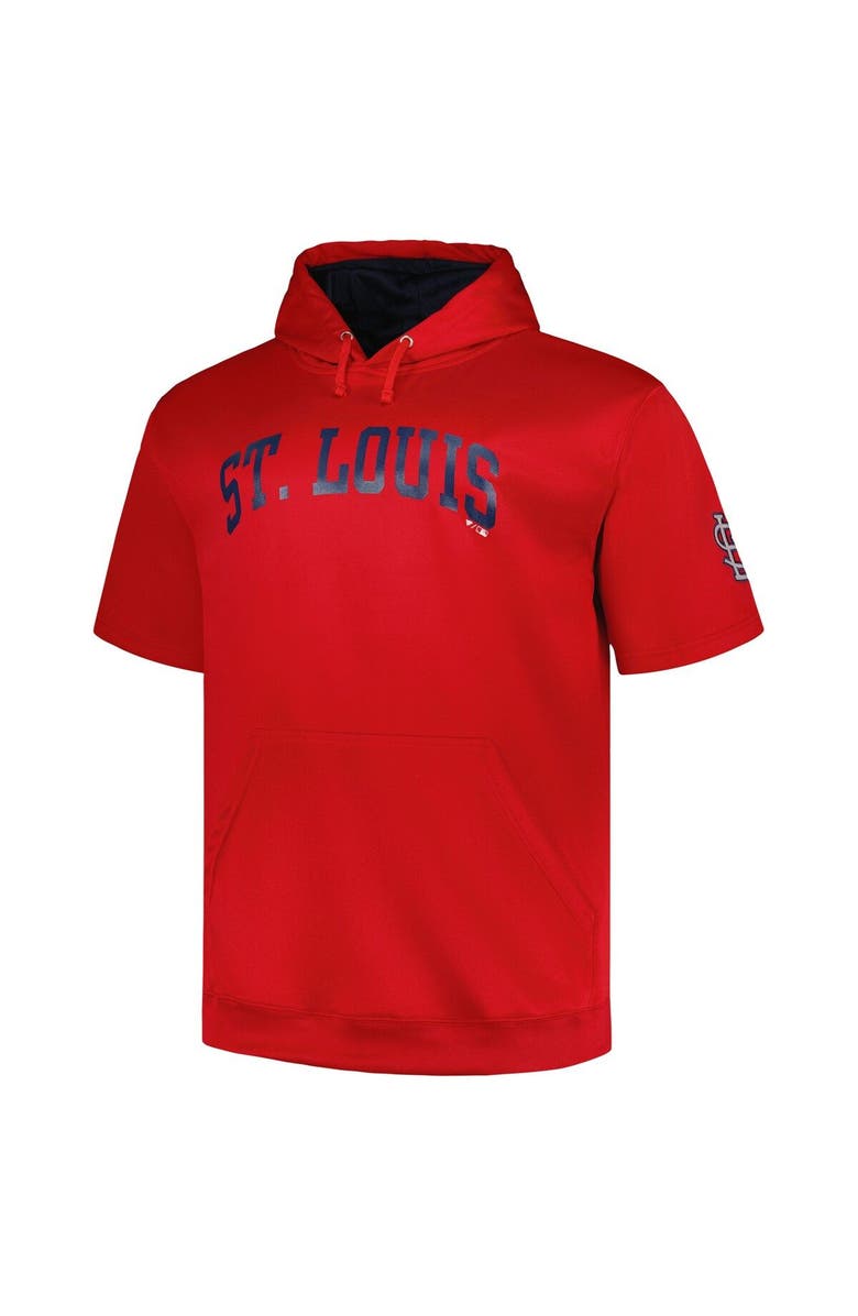 PROFILE Men's Profile Red St. Louis Cardinals Big & Tall Contrast Short Sleeve Pullover Hoodie, Alternate, color, Red