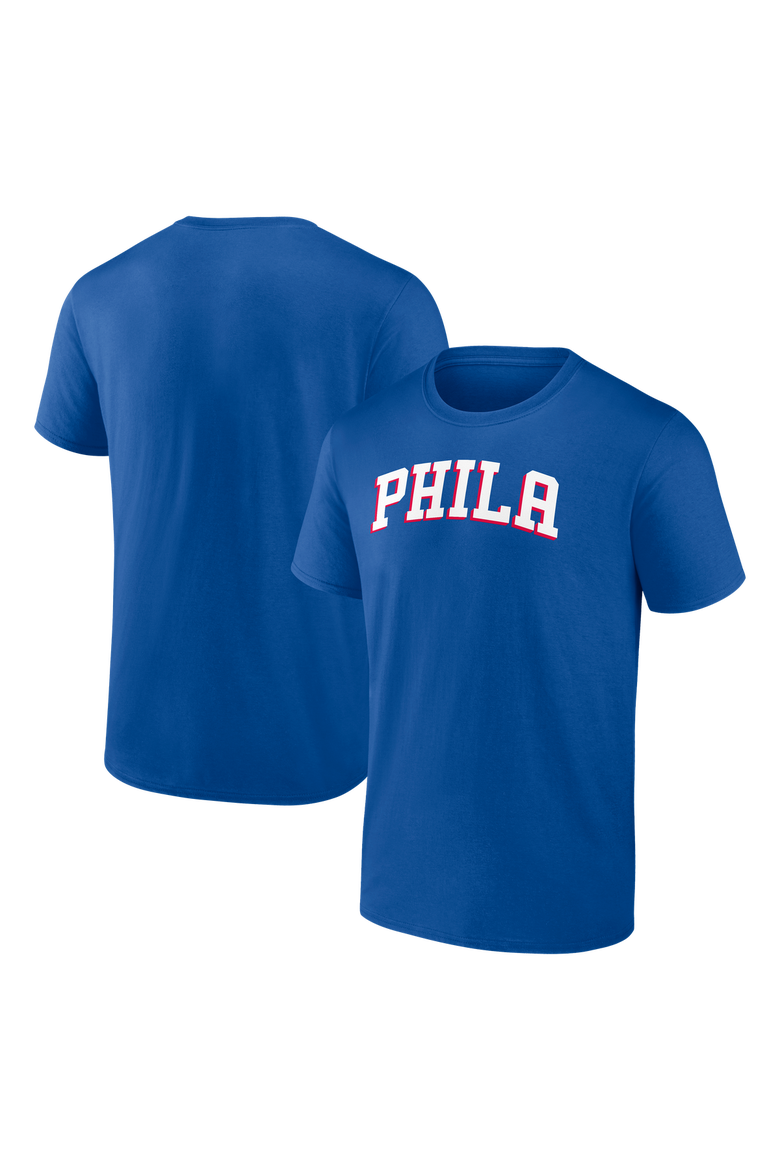 Men's Logo Athletic Royal Philadelphia 76ers Wordmark T-Shirt, Main, color, Royal