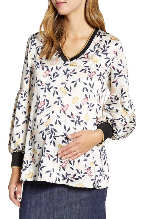 Bishop Sleeve Maternity Blouse