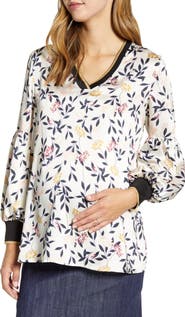 Maternal America Bishop Sleeve Maternity Blouse