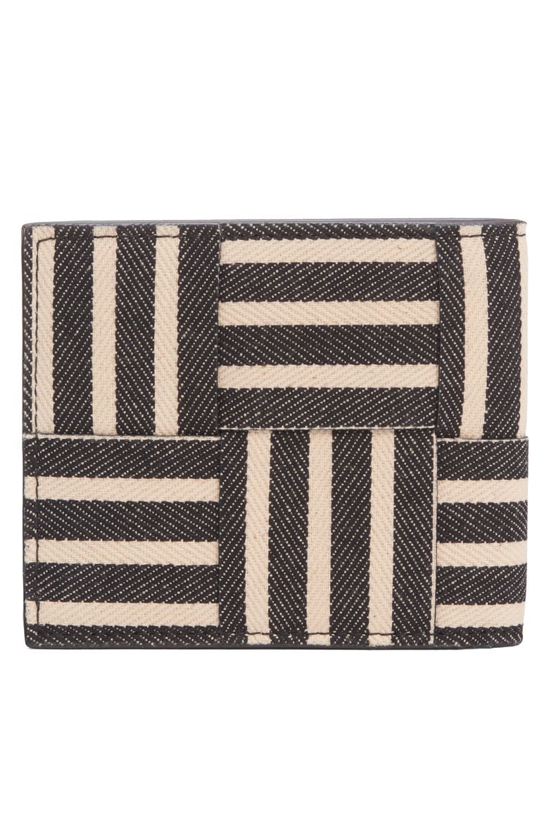 Cassette Woven Cotton Bifold Wallet, Alternate, color, NAVY/ WHITE/ SILVER