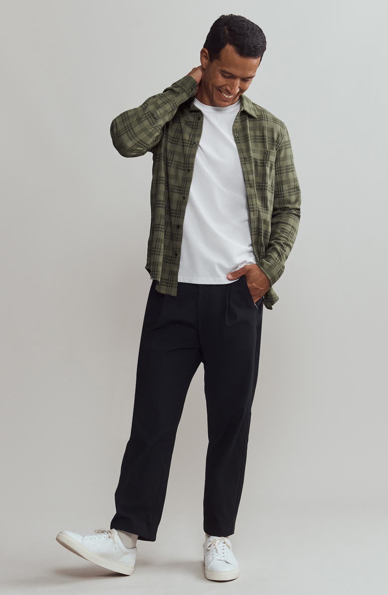 Rhone Hardy Check Flannel Button-Up Shirt, Alternate, color, Turtle Green Plaid