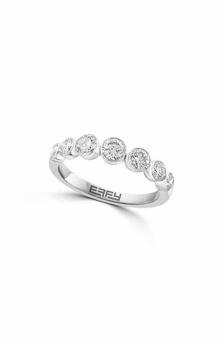 EFFY Sterling Silver Lab Grown Diamond Band Ring