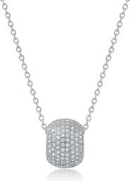 Crislu Pavé Cubic Zirconia Bead Pendant Necklace