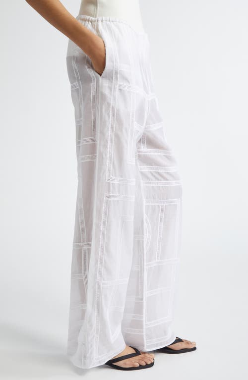 Totême Cotton-silk Monogram Trousers In White