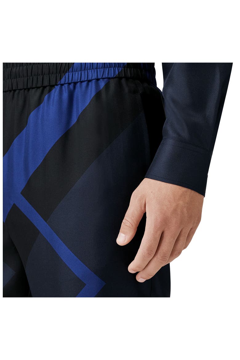 Remy Chevron Check Silk Pants (Nordstrom Exclusive), Alternate, color, DARK CHARCOAL BLUE