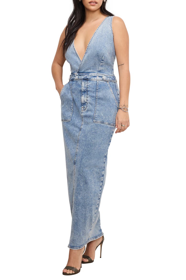 Fit For Success Denim Maxi Dress, Alternate, color, INDIGO780
