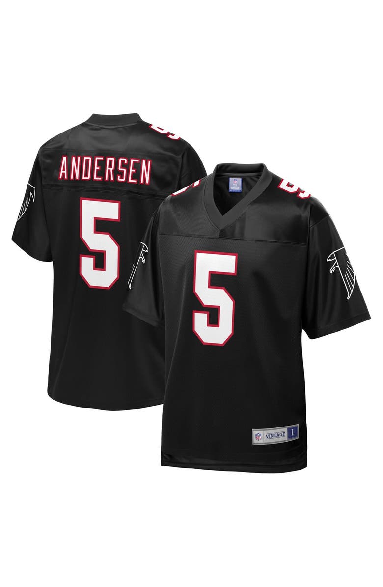 FANATICS Men's NFL Pro Line Morten Andersen Black Atlanta Falcons Vintage Retired Player Jersey, Alternate, color, 