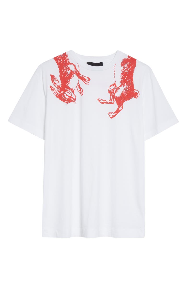 Simone Rocha Hare Illustration Graphic T-Shirt, Alternate, color, White/ Red