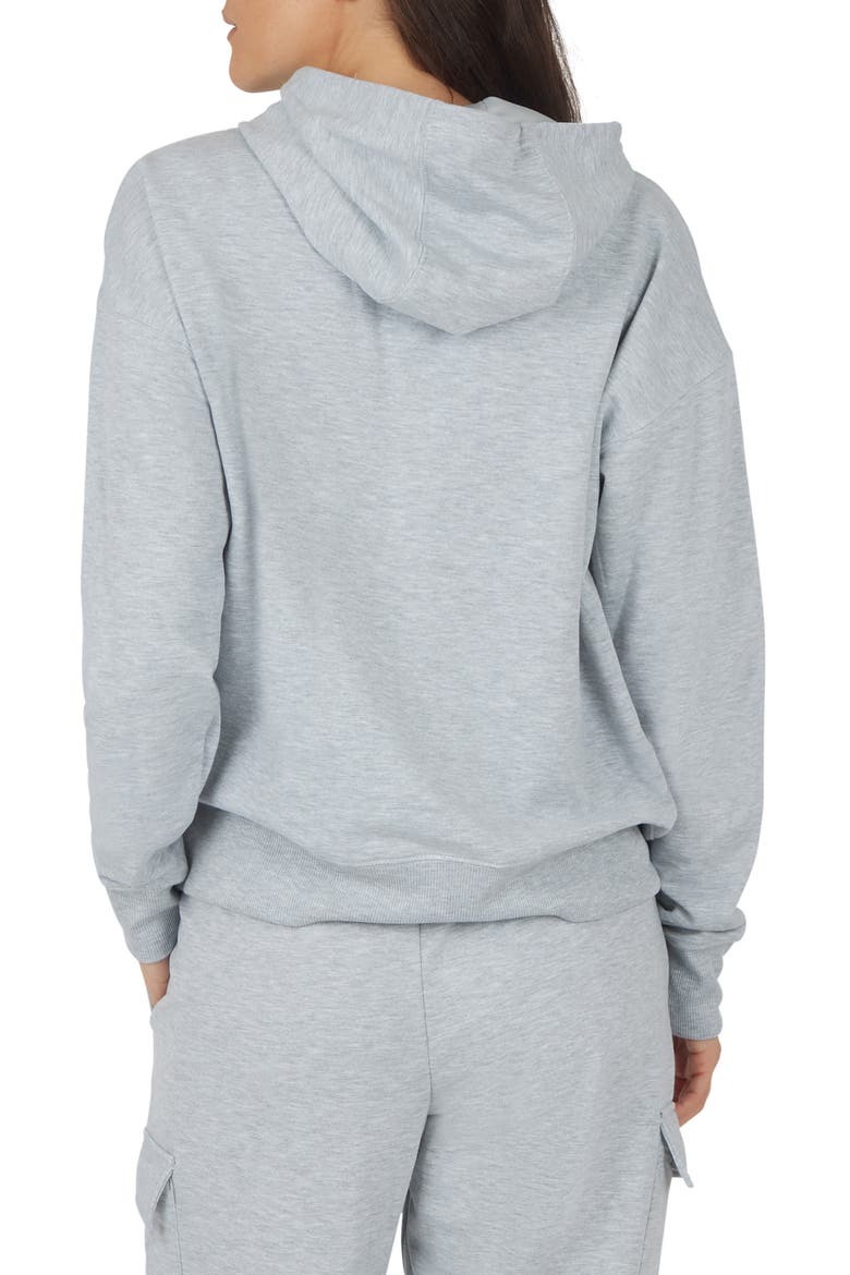 Brushed Terry Time Off Perfect Hoodie, Alternate, color, HEATHER LIGHT GREY