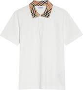 Burberry Evan Check Collar Cotton Piqué Polo