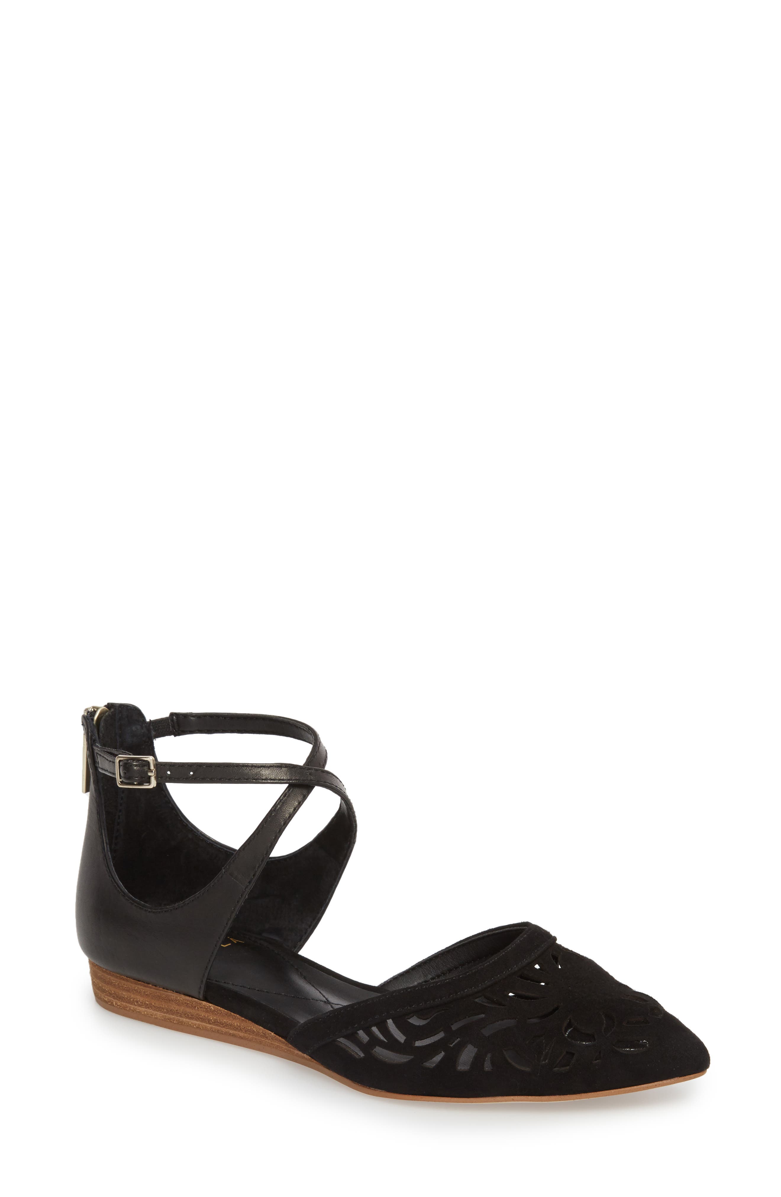 Carina Ankle Strap Sandal, Main, color, BLACK SUEDE