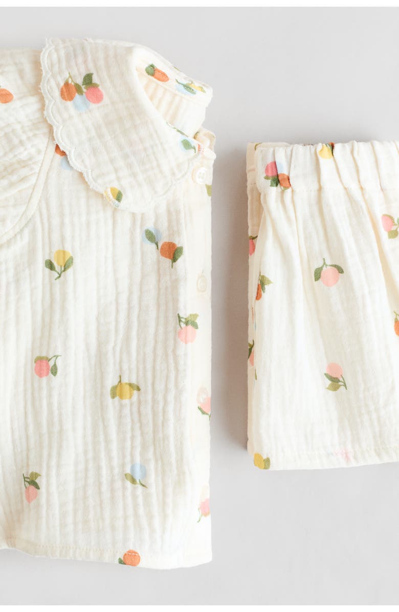 H&M 2-piece Cotton Muslin Set, Alternate, color, White/Berries