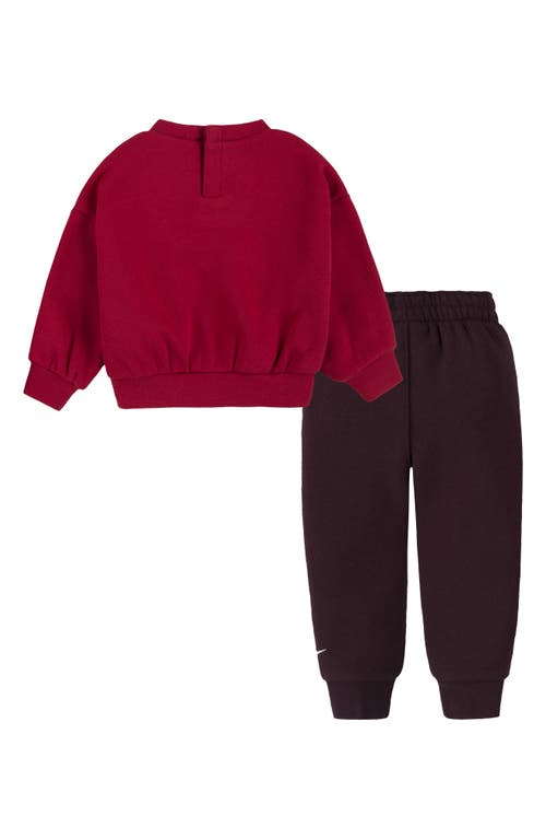 Nike Essentials Fleece Sweatshirt & Joggers Set In Burgundy