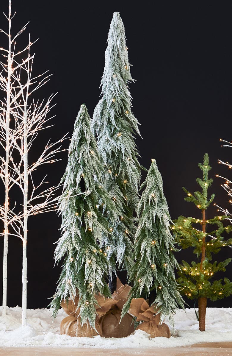 Balsam Hill Snowfall Downswept Tree, Alternate, color,