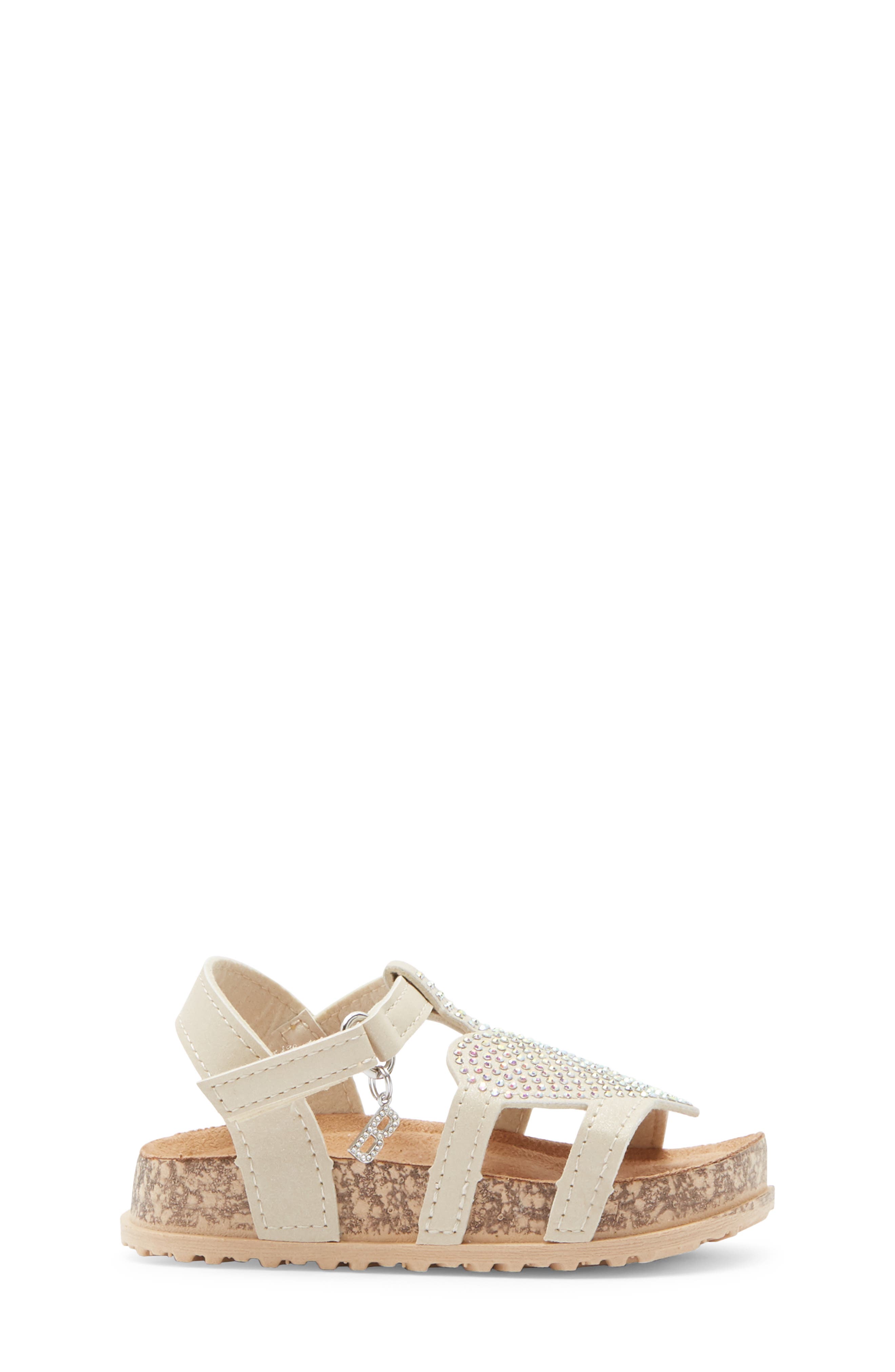 bebe Rhinestone Embellished Sandal, Alternate, color, Tan