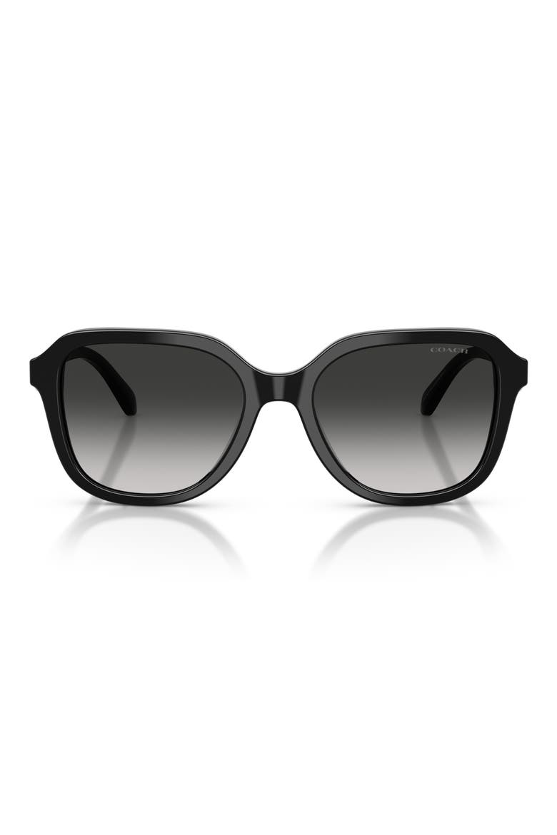 56mm Gradient Square Sunglasses, Main, color, BLACK / GREY GRADIENT