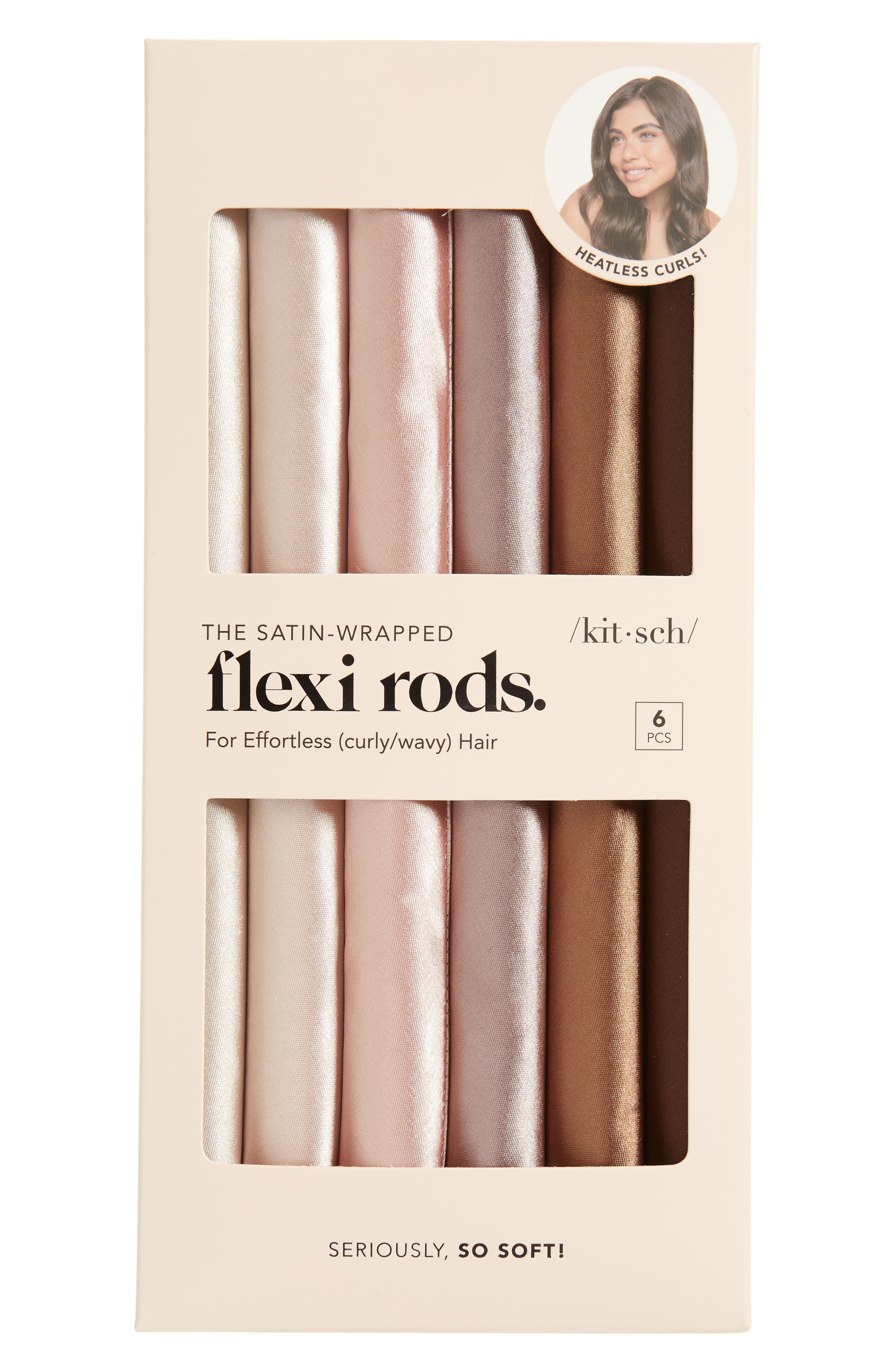 Kitsch 6-Pack Satin Wrapped Flexi Rods