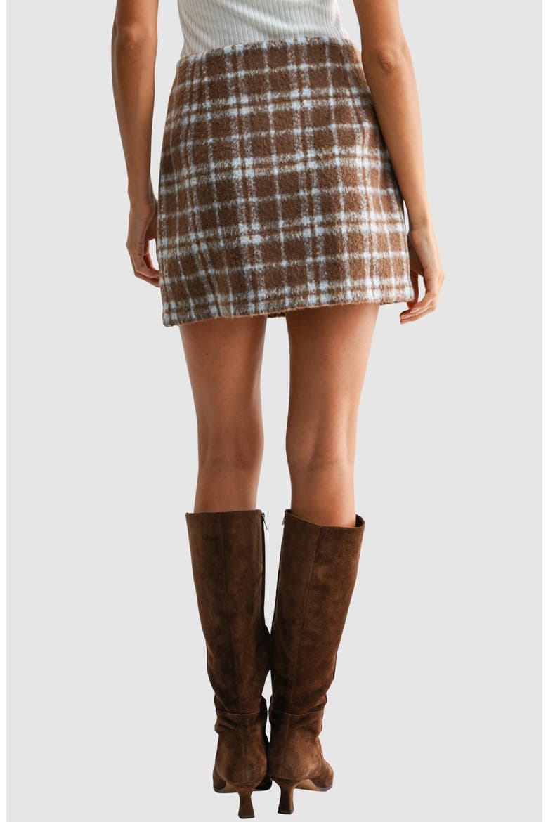 Plaid Miniskirt, Alternate, color, BROWN LIGHT BLUE
