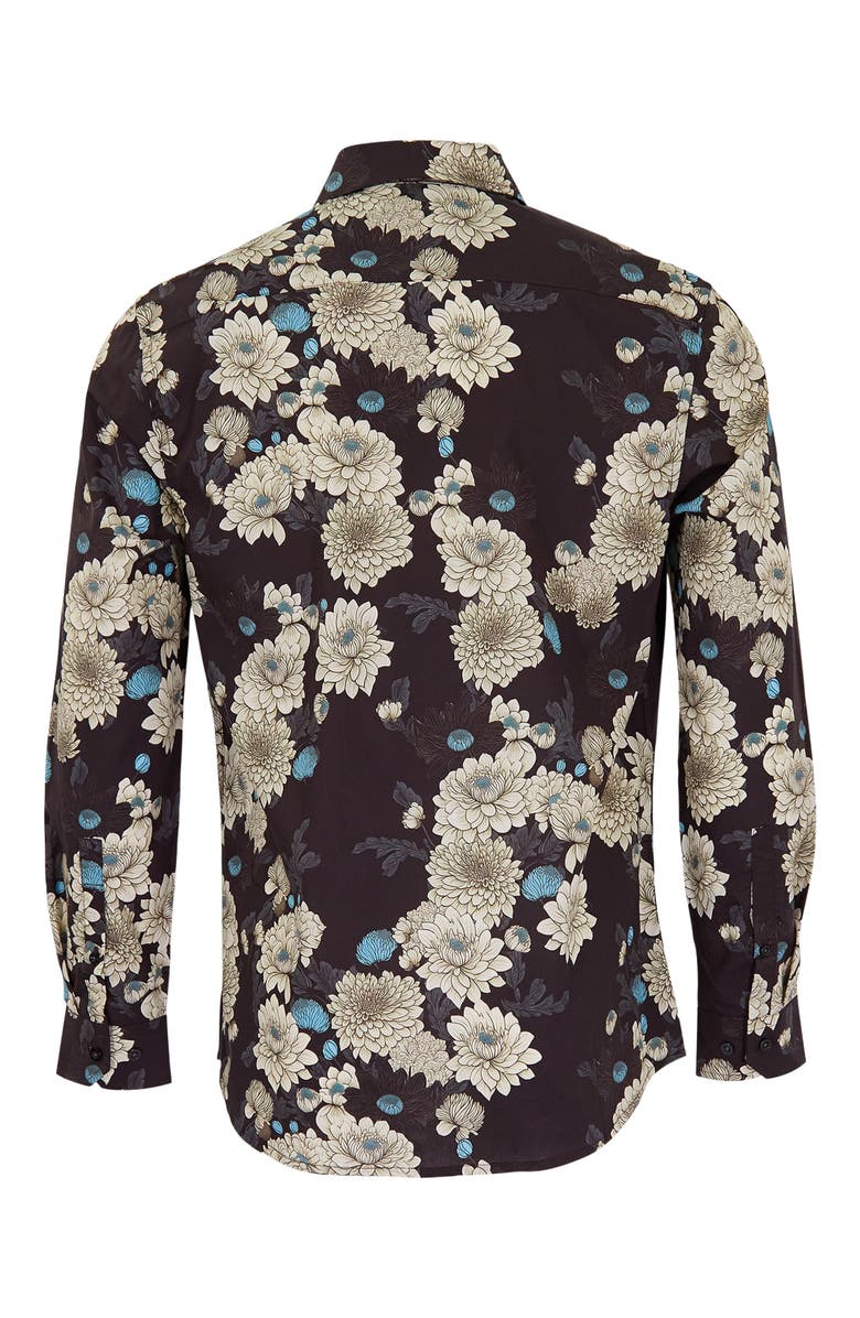 Lords of Harlech Nigel Button-Up Shirt, Alternate, color, Serious Floral Black