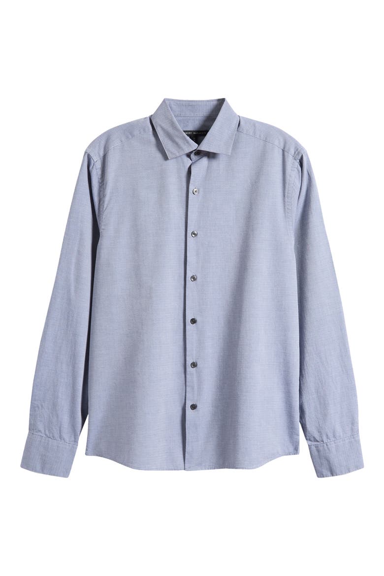 Zigler Two Tone Cotton Jacquard Twill Button-Up Shirt, Alternate, color, GREY