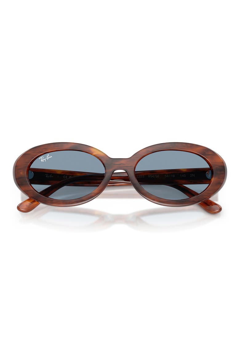 54mm Oval Sunglasses, Alternate, color, STRIPED HAVANA / BLUE