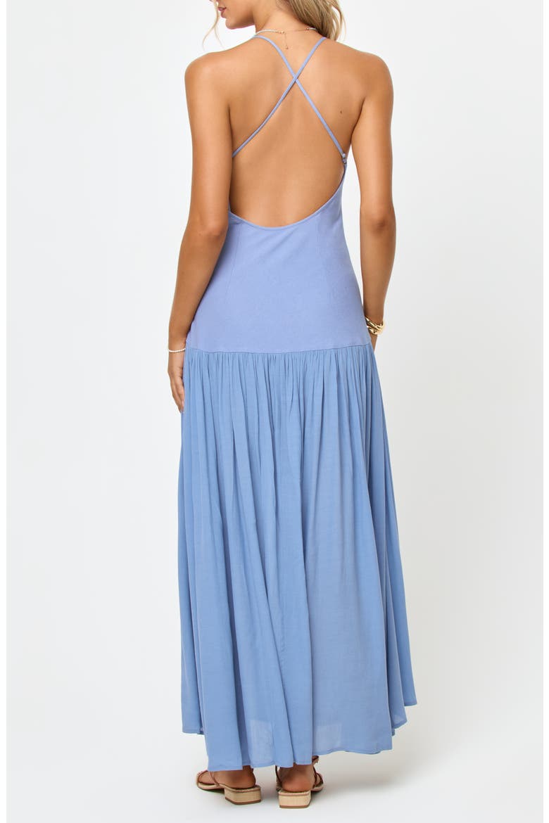 Row Cotton & Linen Blend Maxi Sundress, Alternate, color, CHAMBRAY