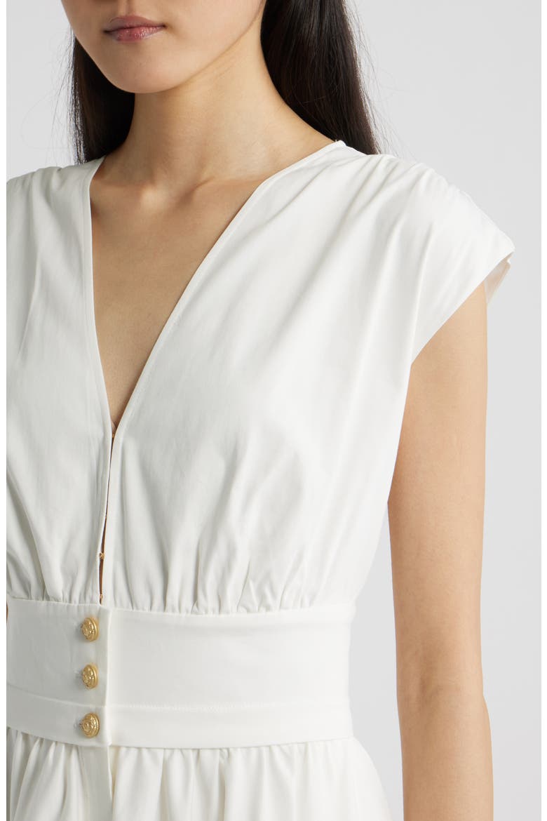 Rose Cotton Blend Midi Dress, Alternate, color, WHITE