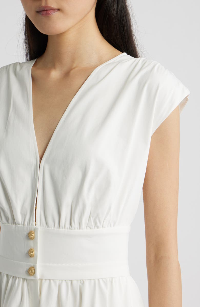 KOBI HALPERIN Rose Cotton Blend Midi Dress, Alternate, color, White