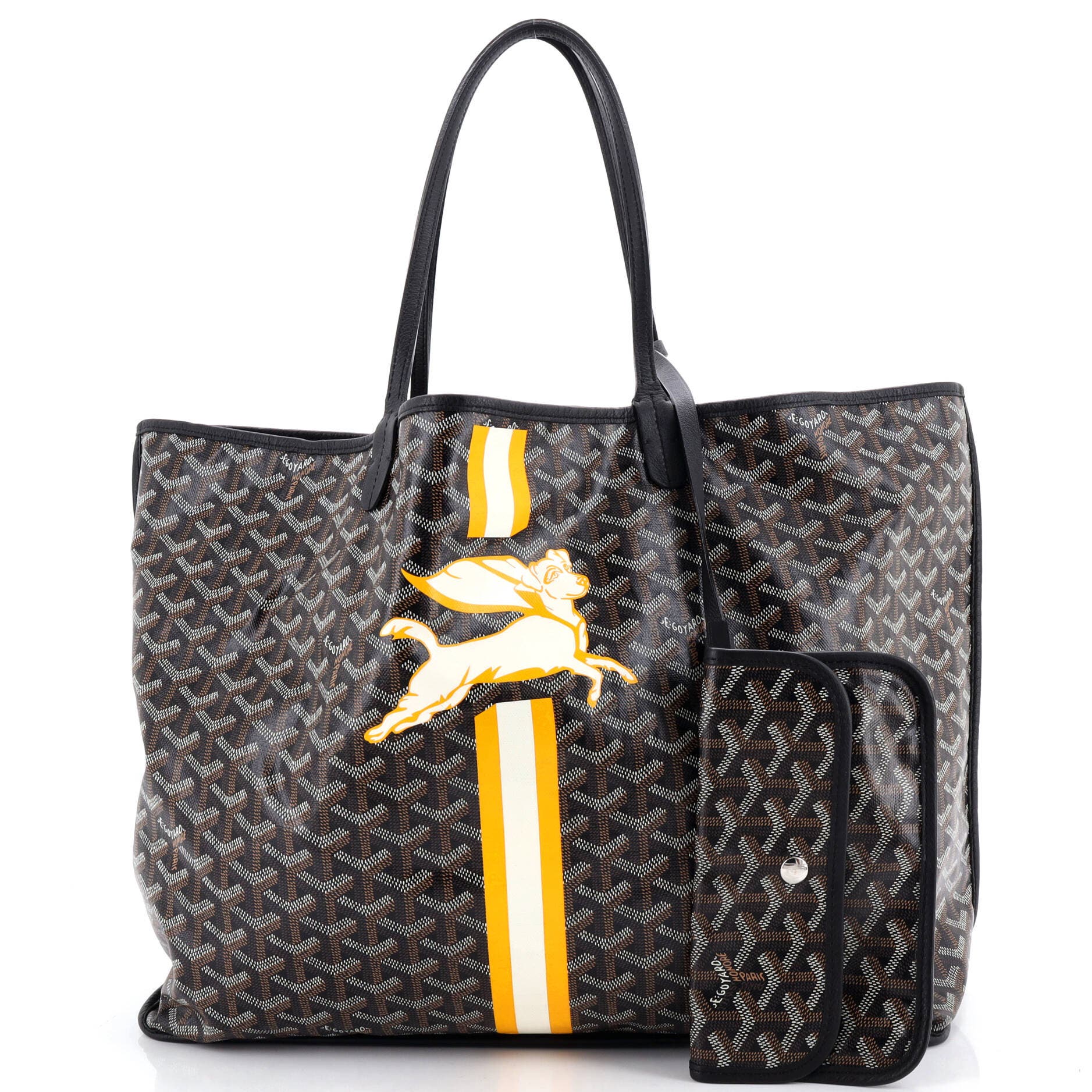 Anjou Reversible Tote Printed Coated Canvas GM, Alternate, color, Black
