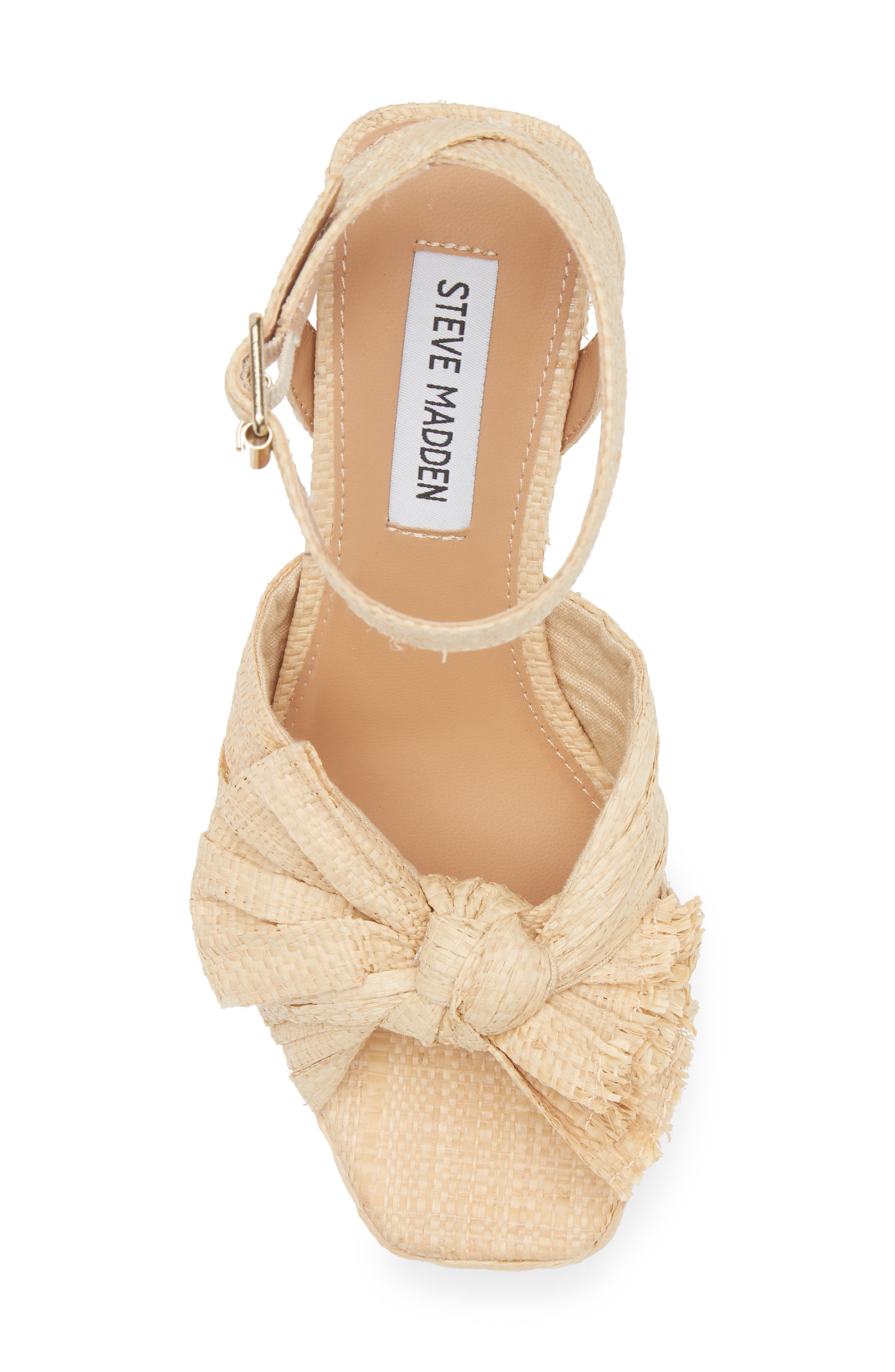Steve Madden Romey Raffia Platform Ankle Strap Sandal, Alternate, color, Natural Raffia