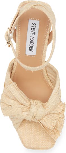 Romey Raffia Platform Ankle Strap Sandal