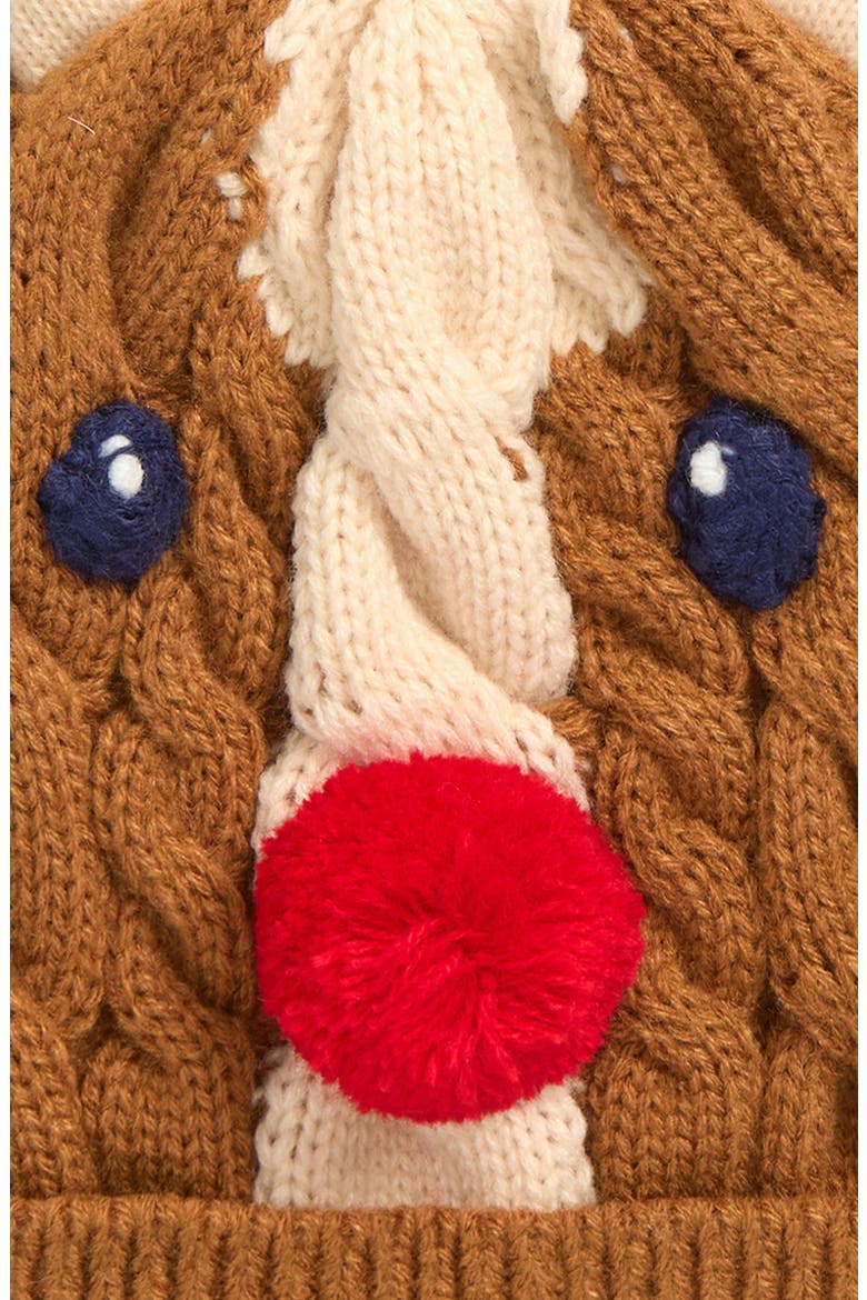 Kids' Festive Reindeer Beanie, Alternate, color, TOFFEE BROWN REINDEER