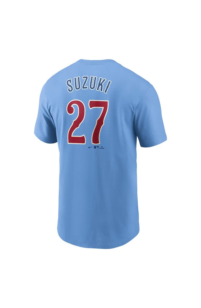 Nike Men's Nike Seiya Suzuki Baby Blue Chicago Cubs Fuse Name & Number T-Shirt, Alternate, color, Light Blue