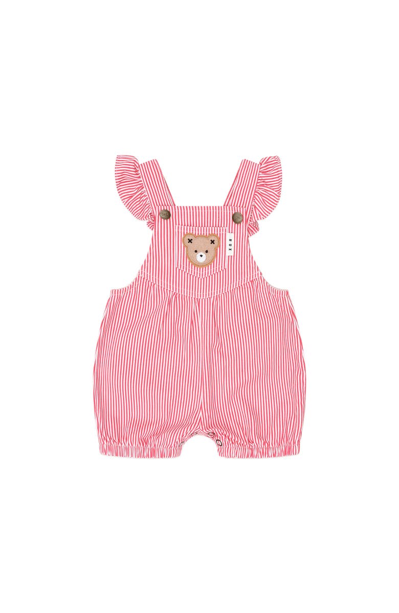 Huxbaby Classic Stripe Bubble Romper, Main, color, Geranium/ Almond Milk